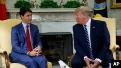 Tổng thống Donald Trump tiếp Thủ tướng Canada Justin Trudeau tại Tòa Bạch Ốc ngày 20/6/2019.